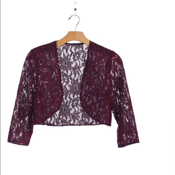 NWT Rose Pink Lace 3/4 Sleeves Bolero Jacket - Picture 5 of 5